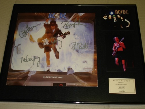 AC/DC Autograph Signed All 5 Members Angus Young Blow Up Your LP